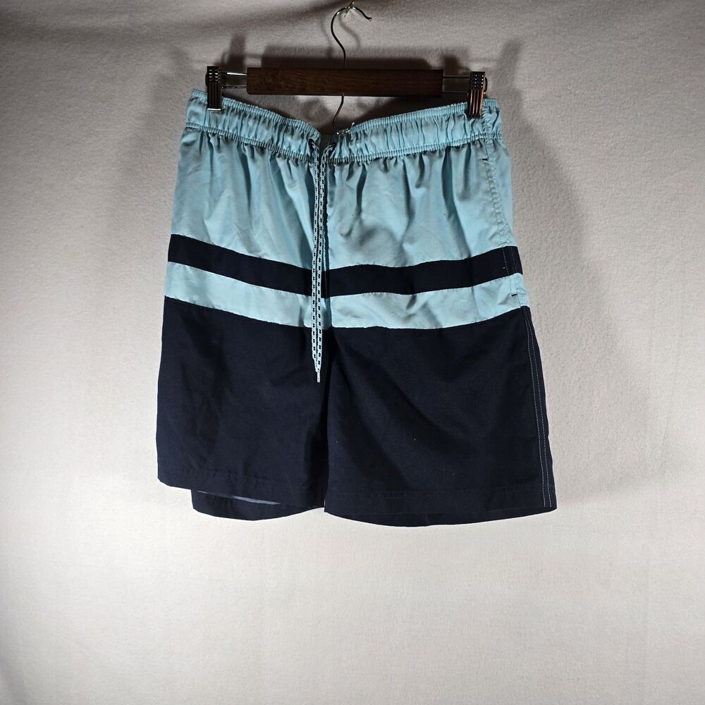 George Mens Swim Trunks Medium Light Blue And Dark Blue, Sizes 32-34